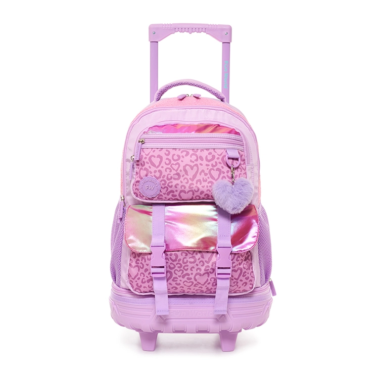 Mochila Escolar FW 2026 Fun World Chic 18" con Carro Desmontable Rosa-Lila Art.202149